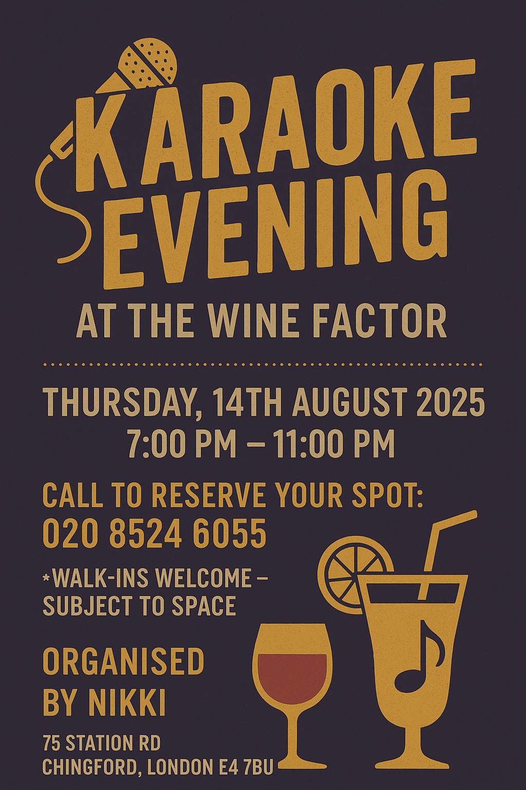π€ Karaoke Night at The Wine Factor! π·πΆ