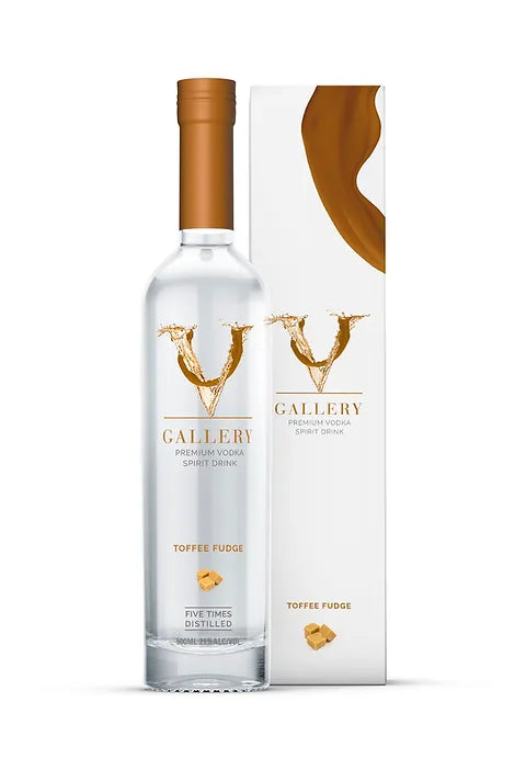 V Gallery Premium Toffee Fudge Flavoured Vodka Spirit Drink, 50cl, 21% ABV