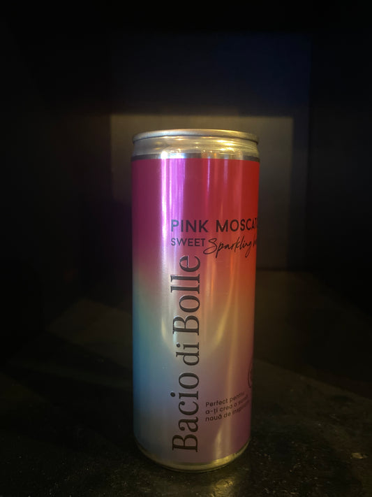 Bacio di Bolle pink moscato rose sparkling wine can
