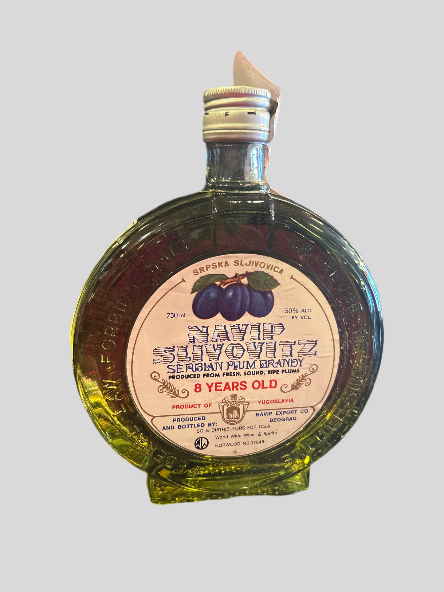 Navip Slivovitz Serbian Plum Brandy 8 years old